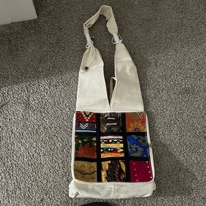 Fossil Multicolor Patchwork Canvas Shoulder Bag